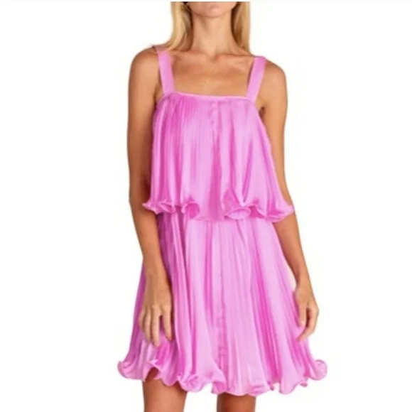 ALDEN ADAIR Mini Dress Lavender Purple Flowy Sundress Spring Summer Night XS 0 2 - Picture 1 of 11